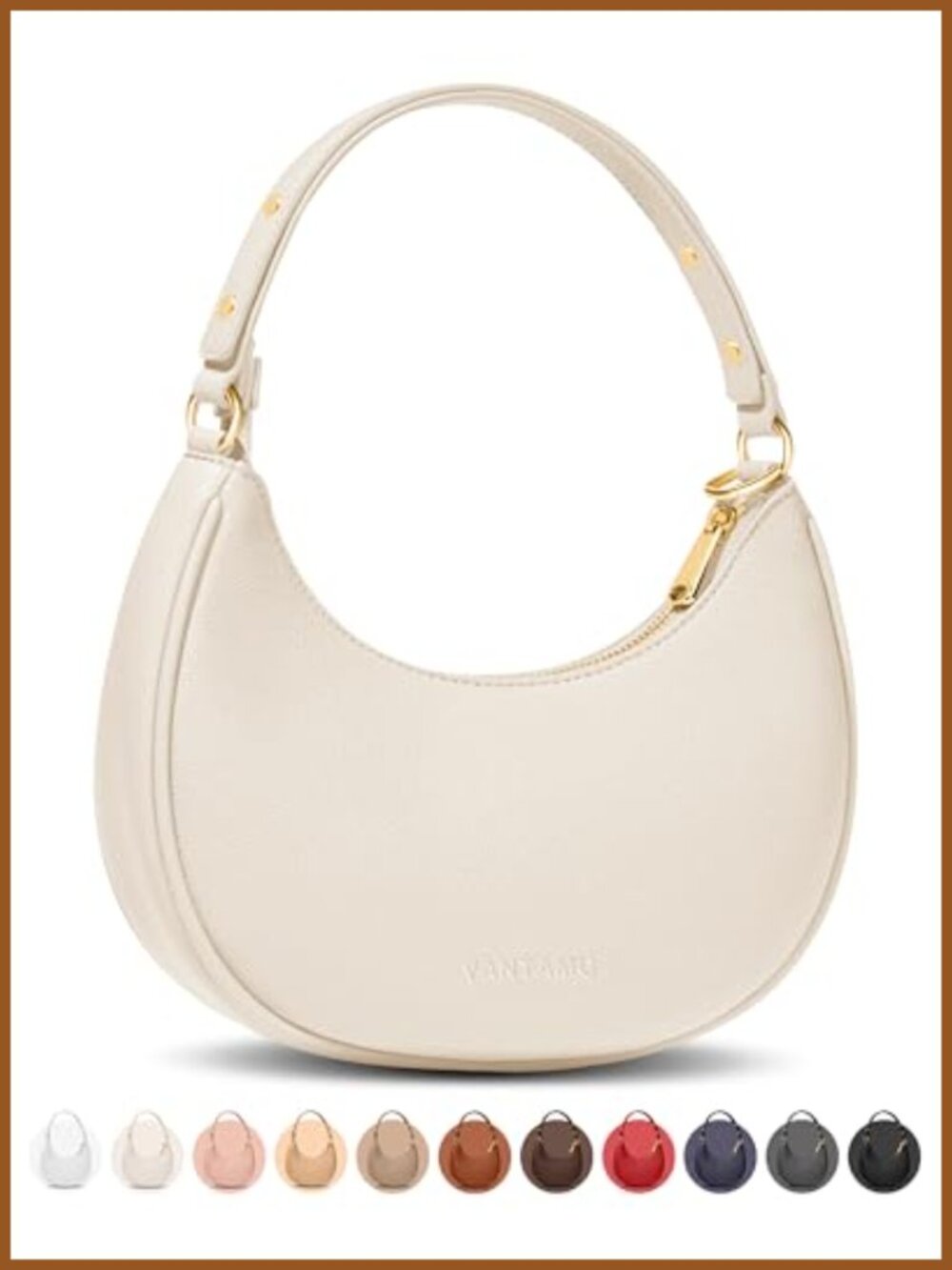 PU Leather Half Moon Clutch with RFID Protection & Anti-Theft Clip